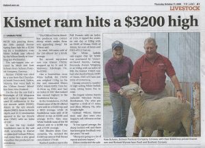 Kismet ram hits a $3200 high ram sale 2018